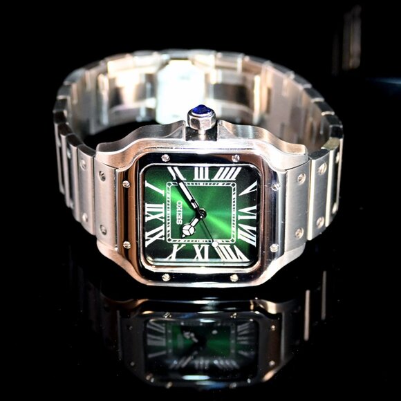 Custom SeikoMod “Cartier Santos” type watch 38mm with NH35 Automatic Movement - Picture 7 of 8